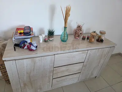 Light Wood Sideboard / Buffet Cabinet - 2 Doors, 3 Drawers