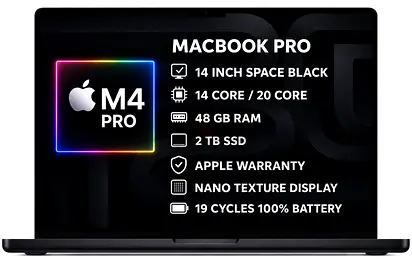 Apple MacBook Pro M4 Pro | 48GB RAM | 2TB SSD | 14” Nano-Texture Display | Apple Warranty