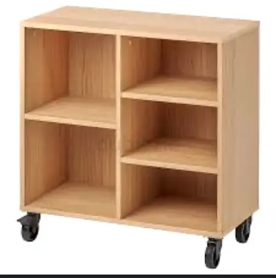 Solid Wooden Storage Cabinet on Wheels