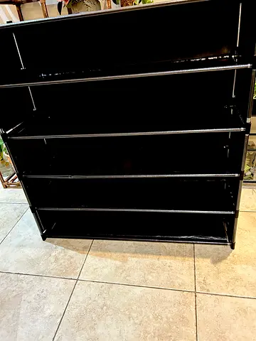 Multipurpose Black Storage Rack with Multiple Shelves