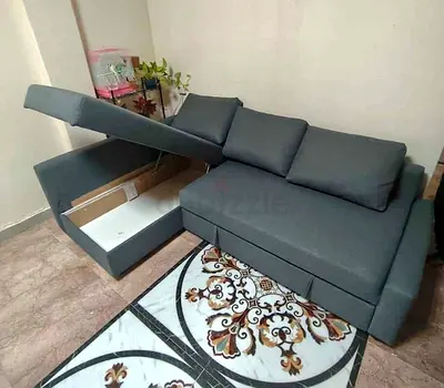 Ikea L Shape Sofa cum bed with big storage in L