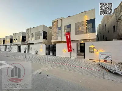 For sale, a villa in Ajman Al Helio, 5 master rooms, a Majles room, a hall, and a maid’s room, freehold for all nationalities,