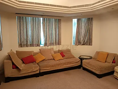 Beige Fabric 3-Piece Sofa Set with Cushions