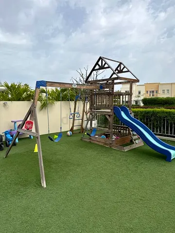Wooden Kids Jungle Gym / Playset with Slide  Swings