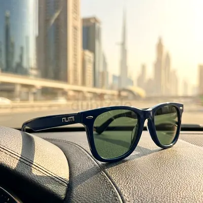 NUMI,Paris,Sunglasses,Unisex,Square,Acetate,NavyBlue,GreenTint,UV,Icon3100,52-22,FreeDelivery