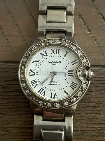 Silver Olmax Quartz Ladies Watch with Crystal Bezel