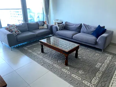 The One Brand | Grey 3-seater and 2-seater Sofa Set — Good Condition