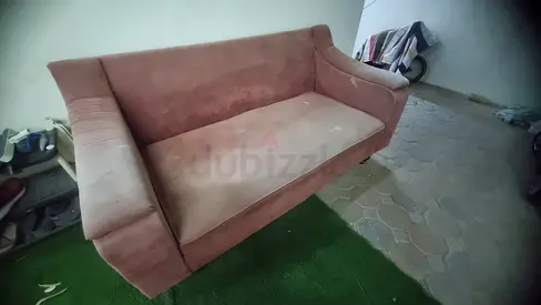 3-seater brown fabric sofa — good condition, ready to use