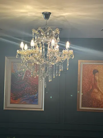 Crystal chandelier champagne gold - elegant signature fixture