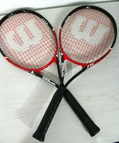 2 Wilson Fusion XL V-Matrix Tennis Racquets Red  Black 112 in2