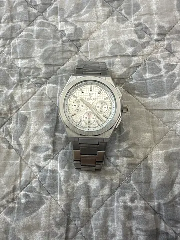 Mens Silver Tone Chronograph Watch with Stainless Steel Band