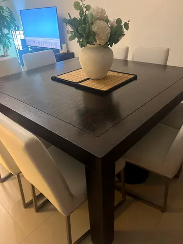 HUGE Dark Wood Dining Table seats 8 - Good Condition