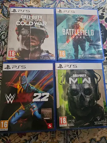 Collection of 4 PS5 Games - Call of Duty, Battlefield, and WWE 2K22