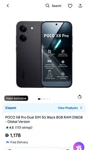 POCO X8 Pro Dual SIM 5G — 8GB RAM / 256GB, Black (Global Version) - NEW-Open Box