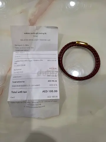 Leather men braclet, brown