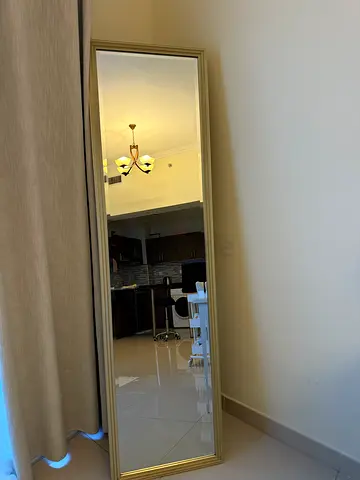 Full-Length Wall Mirror with Gold Frame - Good Condition