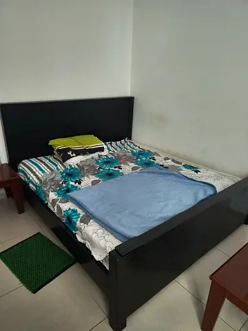 King-size platform bed with headboard - good condition