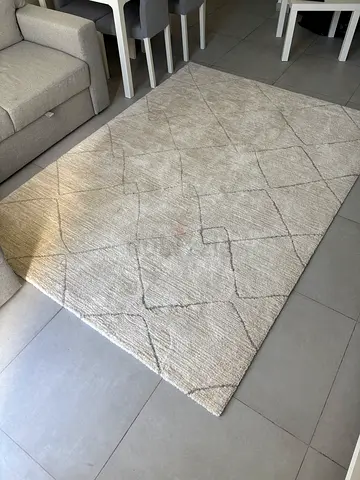 Modern Geometric Cream Area Rug IKEA TVERSTED Rug (170x240cm)