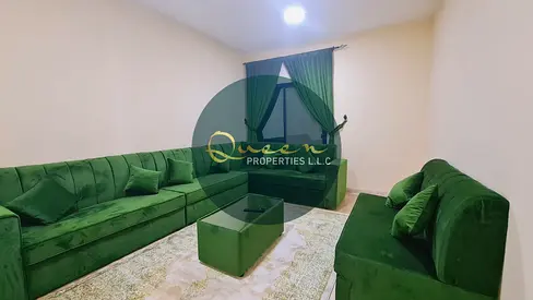 Furnished 2-bedroom apartment in Al Nuaimiya, Ajman, opposite Thumbay Hospital. Rent AED 4,300 including bills, internet, and maintenance. Central AC,