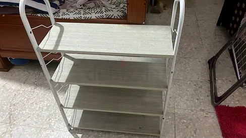 Lightweight 4-Tier Shoe Rack / Small Storage Shelf - White