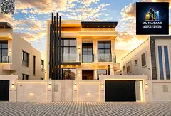 Villa for sale in Al Amrah, Ajman | 4 master bedrooms + majlis + 2 living rooms | 15m front setback 