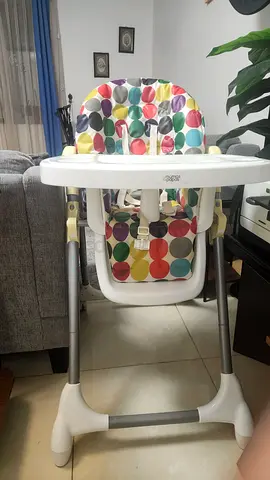 Colorful Polka Dot Pattern Baby High Chair with Removable Tray