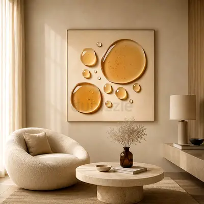 Original Hand Painted Oil Painting | Modern Gold Artwork on Canvas