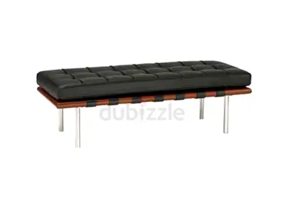 Barcelona bench black leather