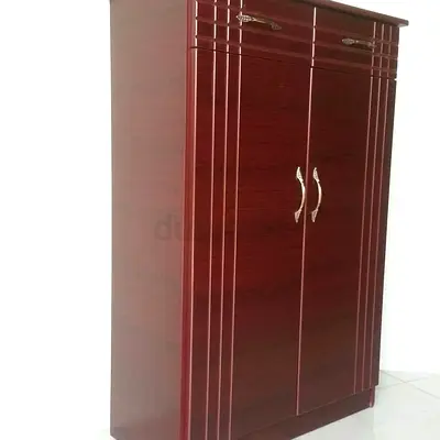 Dark Wood 2-Door Wardrobe / Storage Cabinet - Good Condition