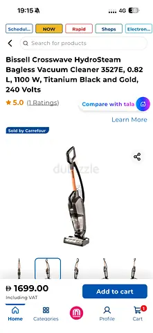 Bissell Crosswave HydroSteam Bagless Vacuum Cleaner - Titanium Black/Gold