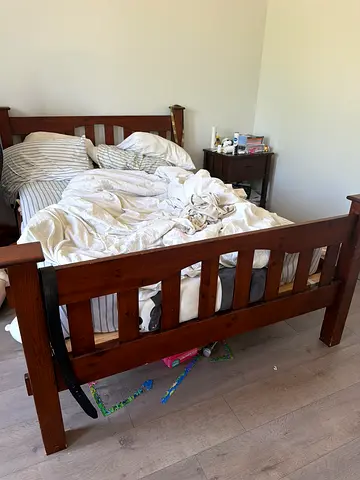 Solid wood double bed frame - good condition Pottery Barn
