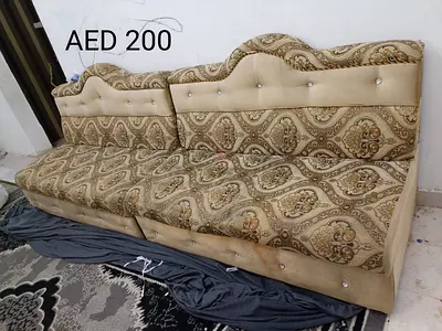 Used 4-Seater Upholstered Sofa - Beige Patterned, AED 200
