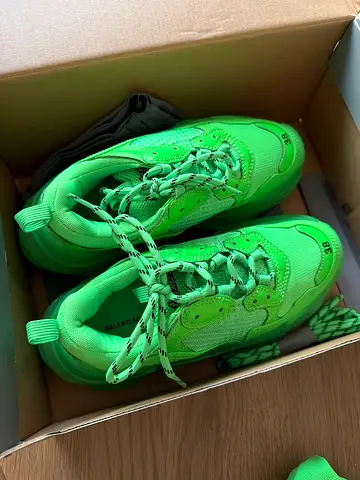 Bright Green Balenciaga Womens Sneakers - Size 38 (Like New)