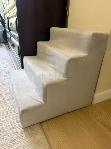 Pet Stairs in Grey Velvet