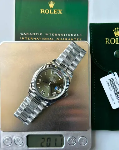 Rolex Oyster Perpetual Day-Date style watch - stainless steel, supar mastar clone