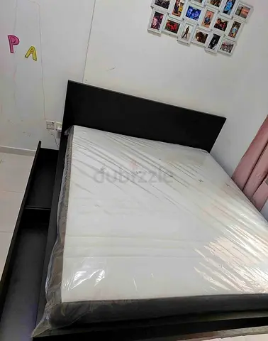 IKEA malam bed with mattress queen size bed