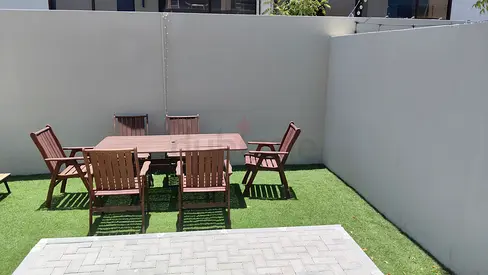 Outdoor Wooden Dining Table with 6 Chairs - Excellent Condition
