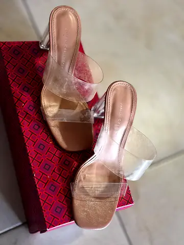 Zara Clear Strap Heeled Sandals - Size 37, Lightly Used