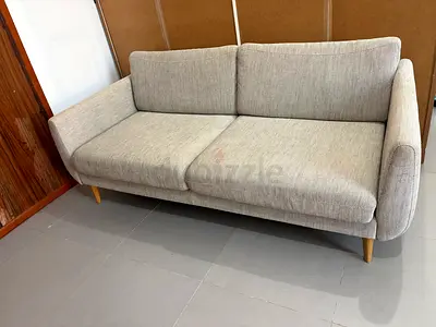 Light grey 3-seater fabric sofa in good condition size 90*200