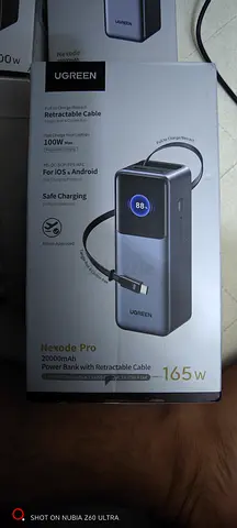 UGREEN Nexode Pro 165W 20000mAh Power Bank with Retractable Cable - Good Condition