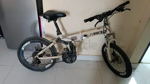 White E-Friend Folding Mountain Bike with Dual Suspension Aluminium body