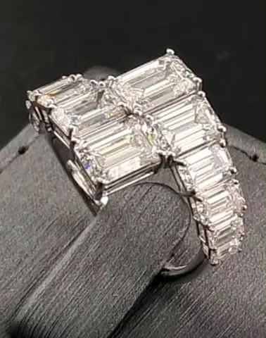 Emerald lab grown diamond IGI certified Ring for sale