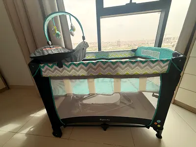 Lightweight Pack n Play Playard with Changing Station and Toy Bar - Good Condition