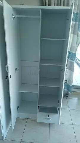 White 2 door Wardrobe / Armoire in Good Condition