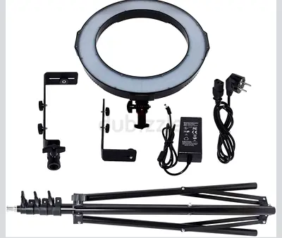 Ring LED Studio Light with Adjustable Stand and Mounts