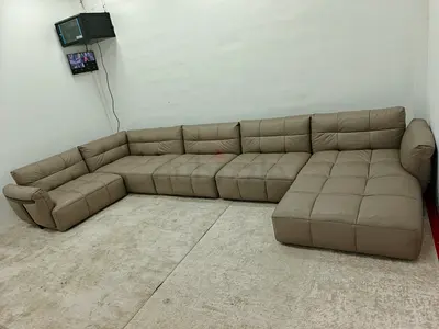 Pure leather Natuzzi Italia Ushape sofa