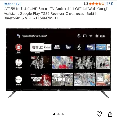 JVC 58-inch 4K UHD Smart TV (Android 11) - Working Condition