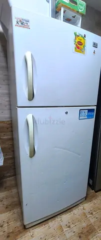 White double-door refrigerator (top freezer) - used, good working condition