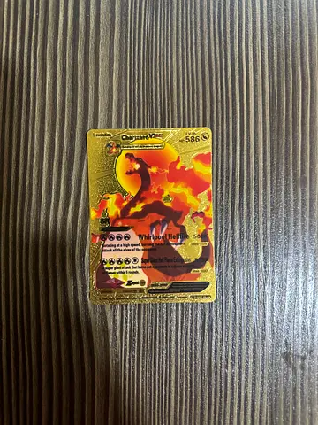 Charizard Pokémon Trading Card (Gold Full Art)
