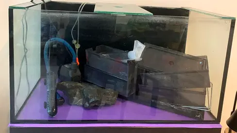 Used 70cm Glass Aquarium Tank with Filter and Heater - For Parts/Setup